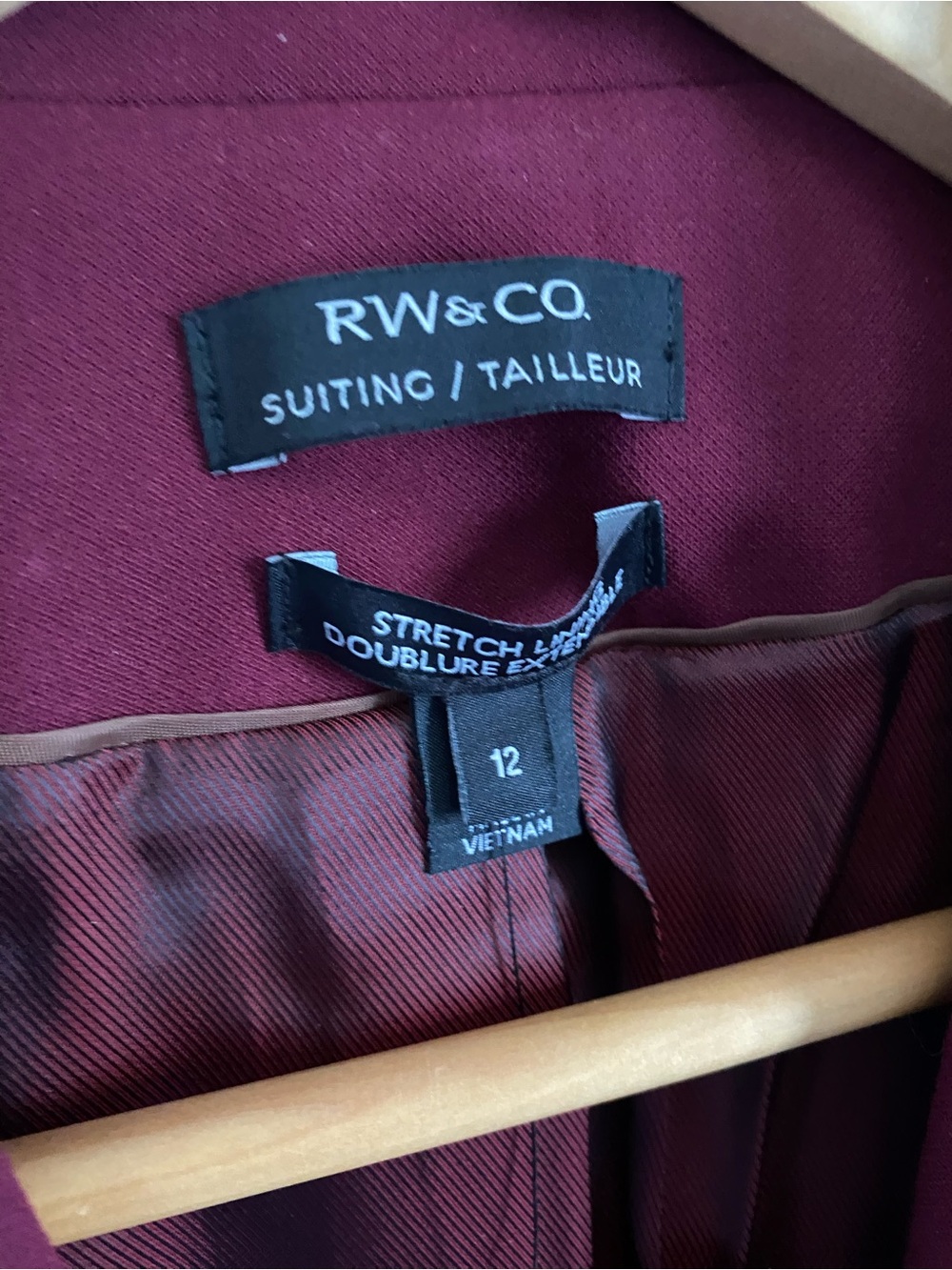NWT RW&CO Burgundy Women's Blazer and Pants Suit - Picture 4 of 9